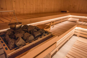 Sauna in Grand Chamois Hotel, Mavrovo, North Macedonia.