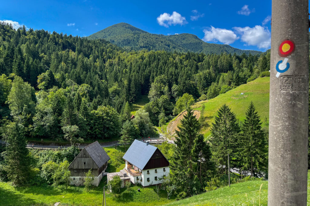 An idyllic view of the Baška grapa, a narrow valley from Petrovo Brdo to the confluence of the Bača and Idrijca rivers.