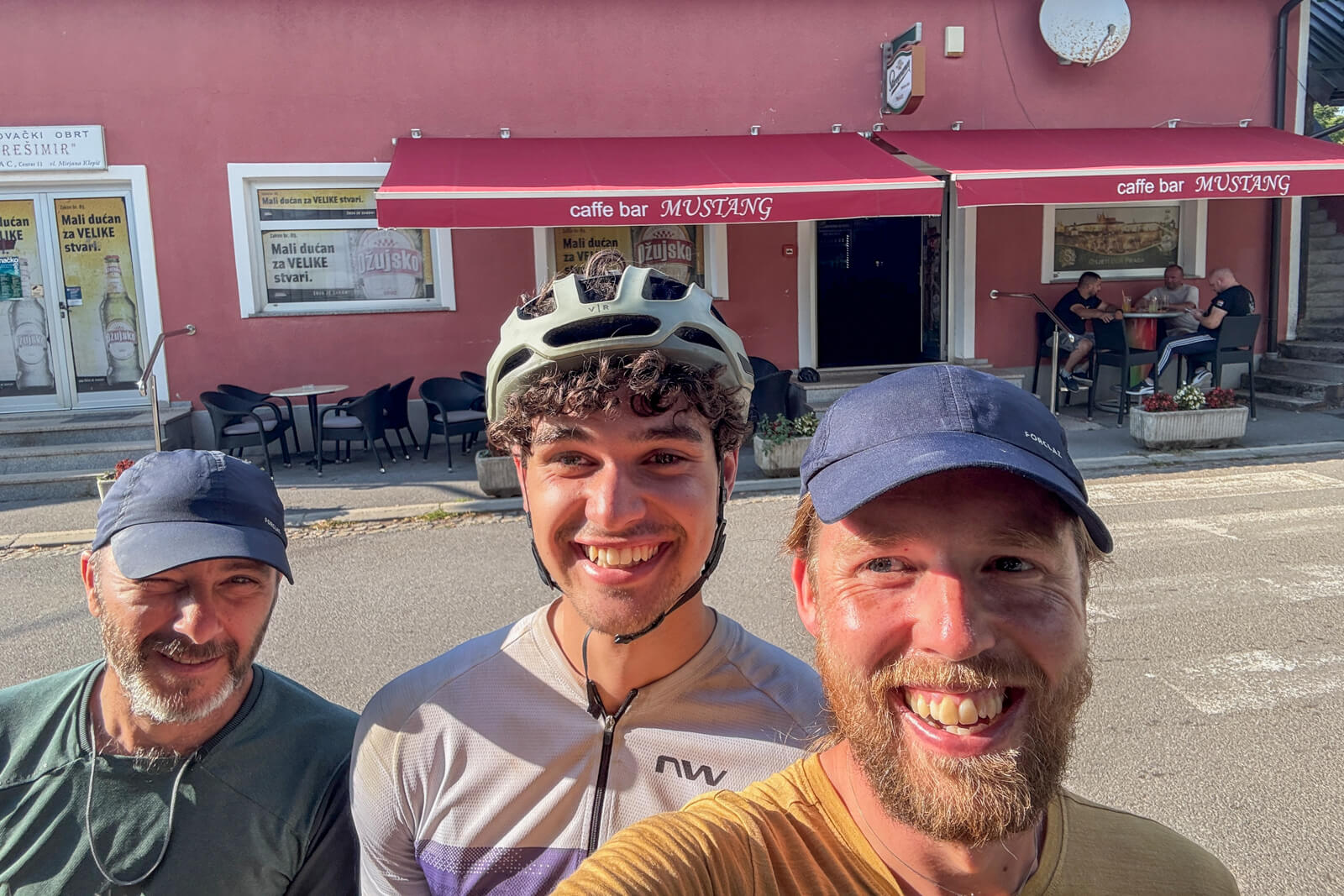 Meeting other cyclists on Trans Dinarica.