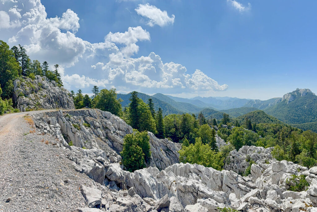 Gravel road on Trans Dinarica in Velebit NP, Croatia